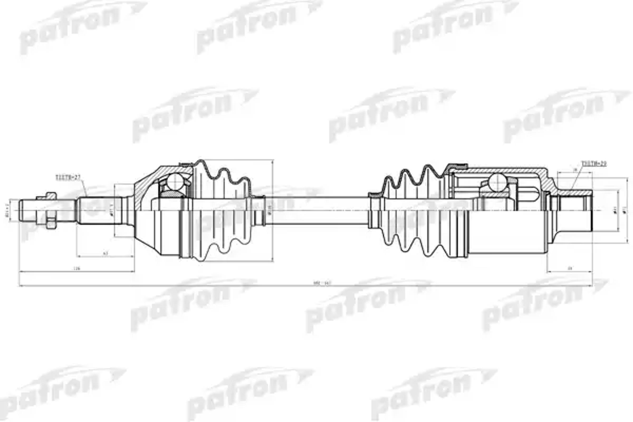 PATRON pds0617 - Полуось передн прав_JEEP: LIBERTY 02-06 2.4-2.8 4WD