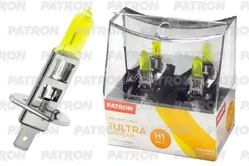 PATRON plh11255llsb2 - Комплект галогенных ламп коробка 2шт H1 12V 55W 2800K P14.5s Fog Ultra Stream (желтый