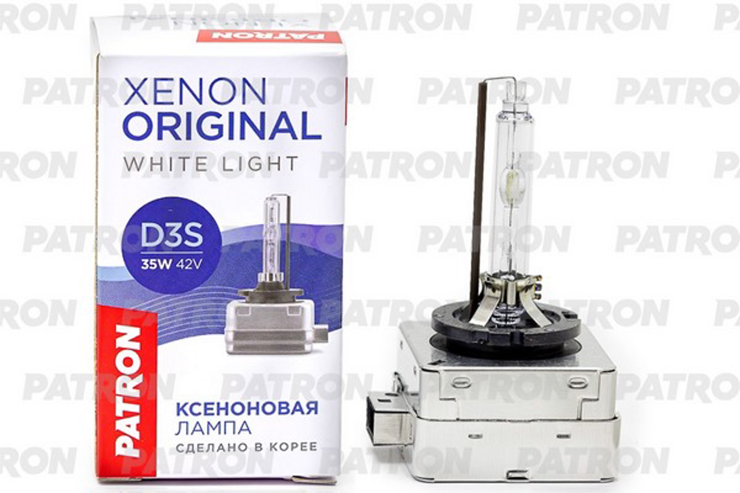 PATRON plxd3s4300 - Лампа газоразрядная D3S 42V 35W 4300K PK32d-5 (белый свет) Сделано в Корее