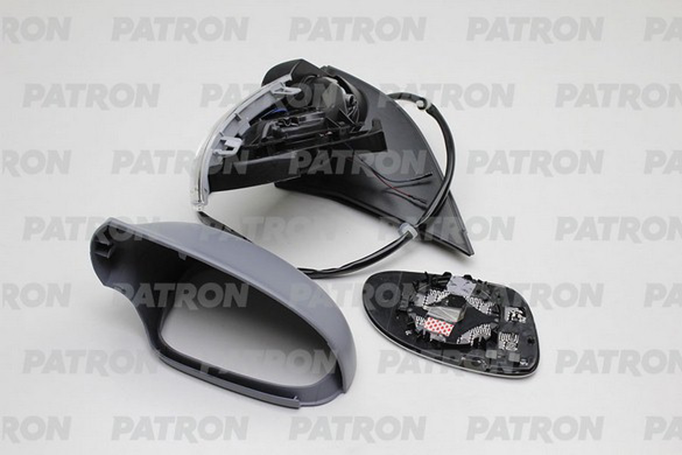 PATRON pmg4012m01 - Зеркало наружное в сборе лев, электр, с подогр, асферич, грунт,с указат повор VW: GOLF V - 03-08