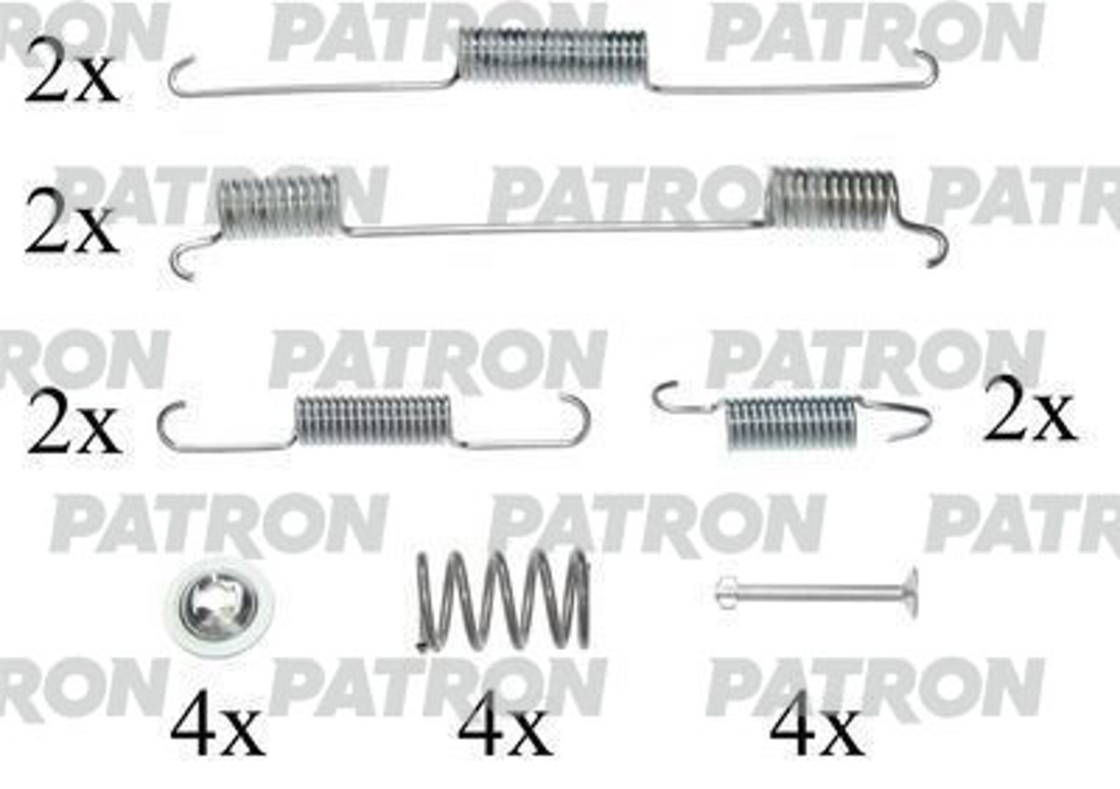 PATRON psrk0052 - Комплект монтажный тормозных колодок барабанных CHRYSLER VOYAGER II 95-01, VOYAGER III 00-