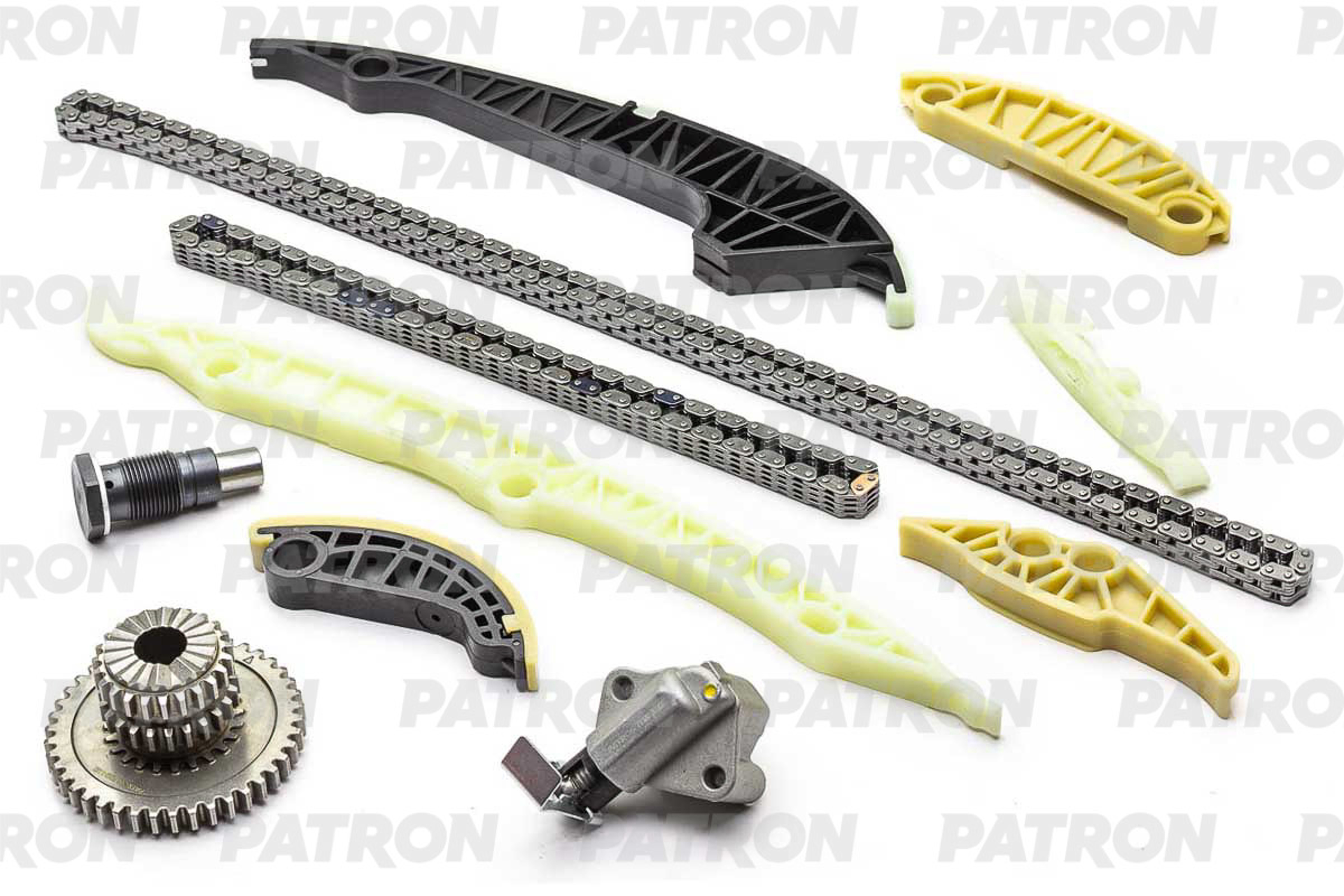 PATRON ptck002 - Комплект цепи ГРМ (Цепь-2, Нат-2, Усп-6, Шест-1) VAG 1.8TSI (CJSA, CJSB) /2.0TFSI (CHHA, CHHB, CFPA) 2013-2020 (Удл. направляющие)