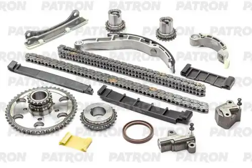 PATRON ptck051 - Комплект цепи ГРМ (Цепь-2, Нат-2, Усп-7, Шест-4) NISSAN Navara (D40) 2.5 dCi 2005- (YD25DDTi