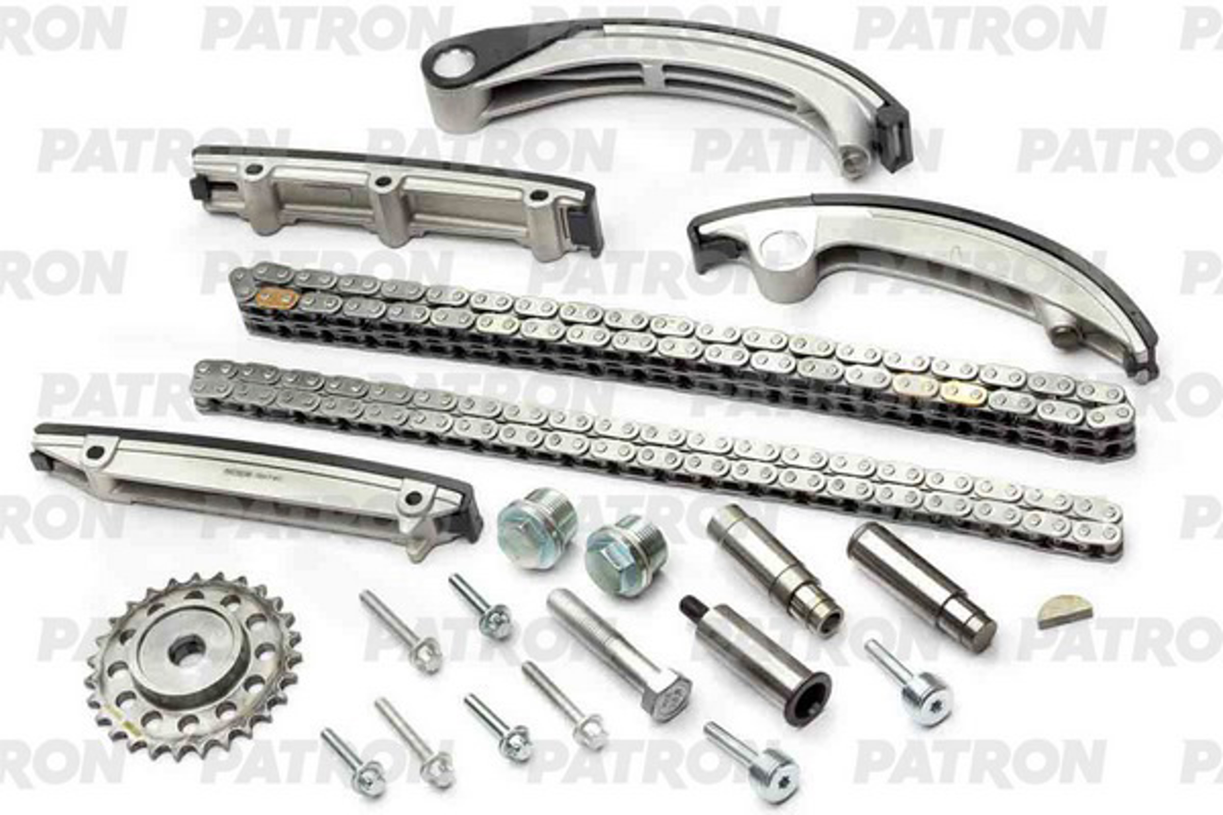 PATRON ptck054 - Комплект цепи ГРМ (Цепь-2, Нат-2, Усп-4, Шест-1) OPEL Vectra 2.0Di-2.2DTi 96>