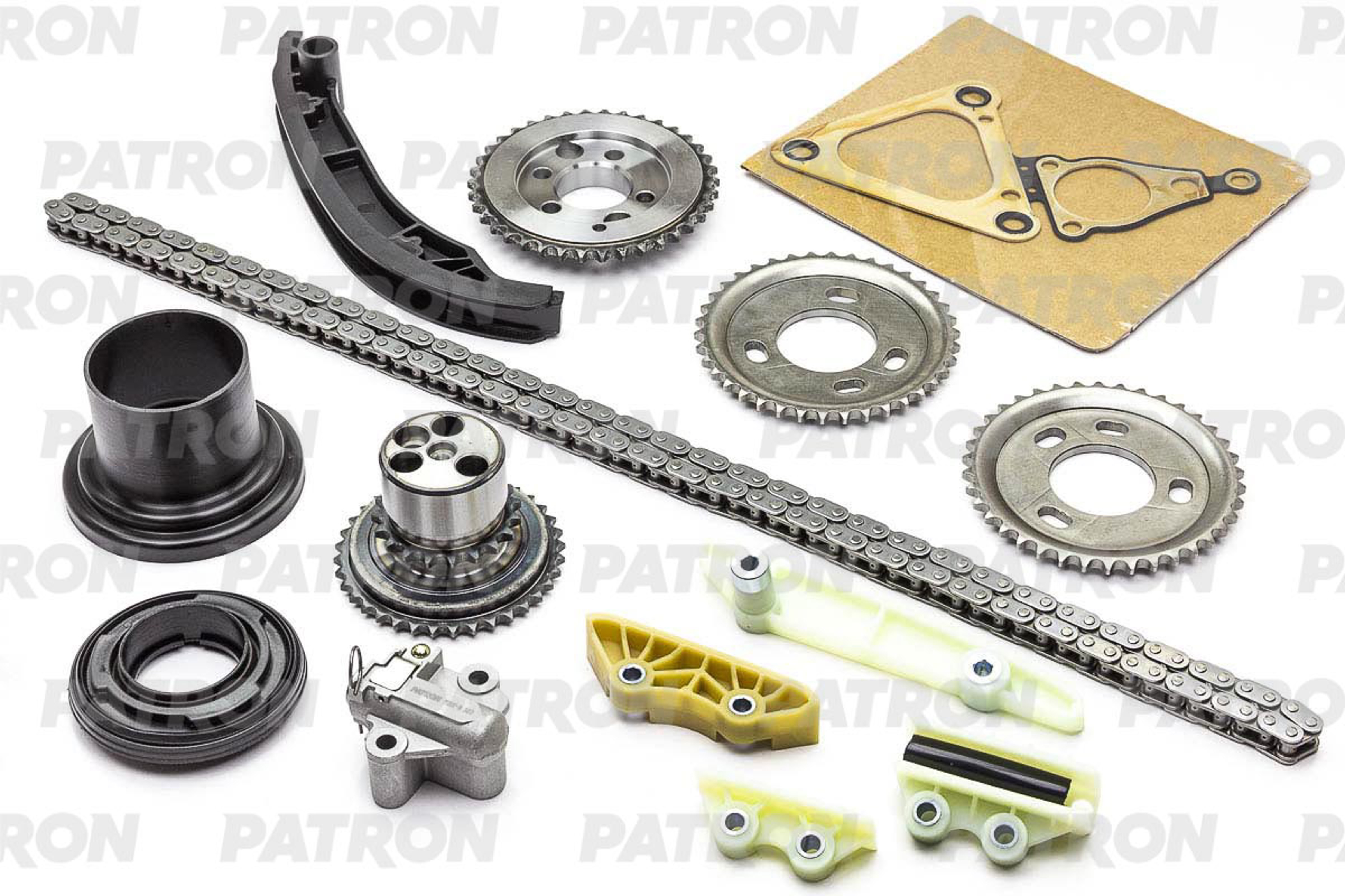 PATRON ptck067 - Комплект цепи ГРМ (Цепь-1, Нат-1, Усп-5, Шест-4, Прокл-1) FORD: TRANSIT 2.4TDCi (H9FB/PHFC/PHFA/JXFC/JXFA/H9FD) 06-12