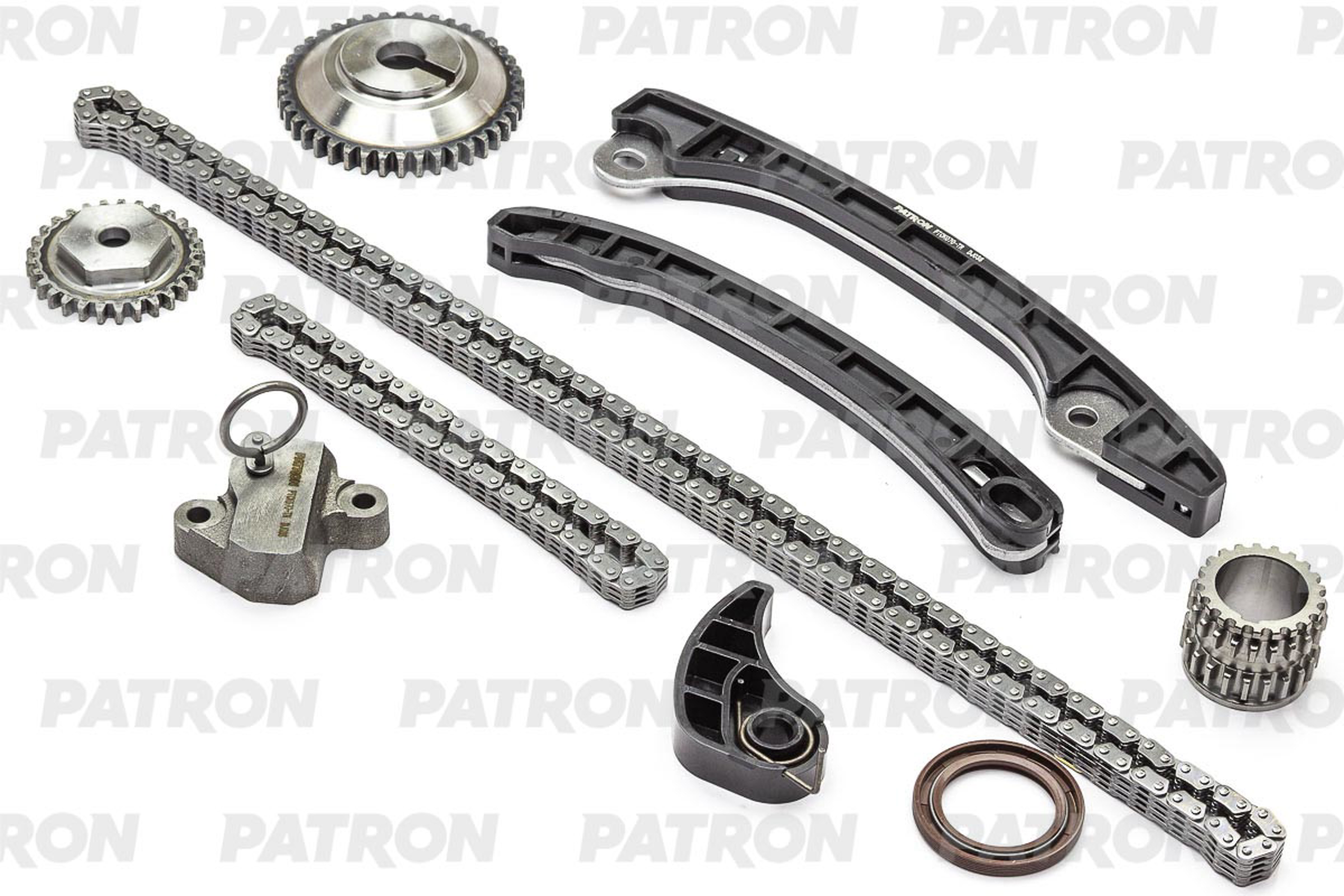 PATRON ptck070 - Комплект цепи ГРМ (Цепь-2, Нат-1, Усп-3, Шест-3) NISSAN Tiida (C11X) /Latio/Qashqai/Dualis (j10) 1.6i (HR16DE) / 1.5i (HR15DE ) 2004-2012