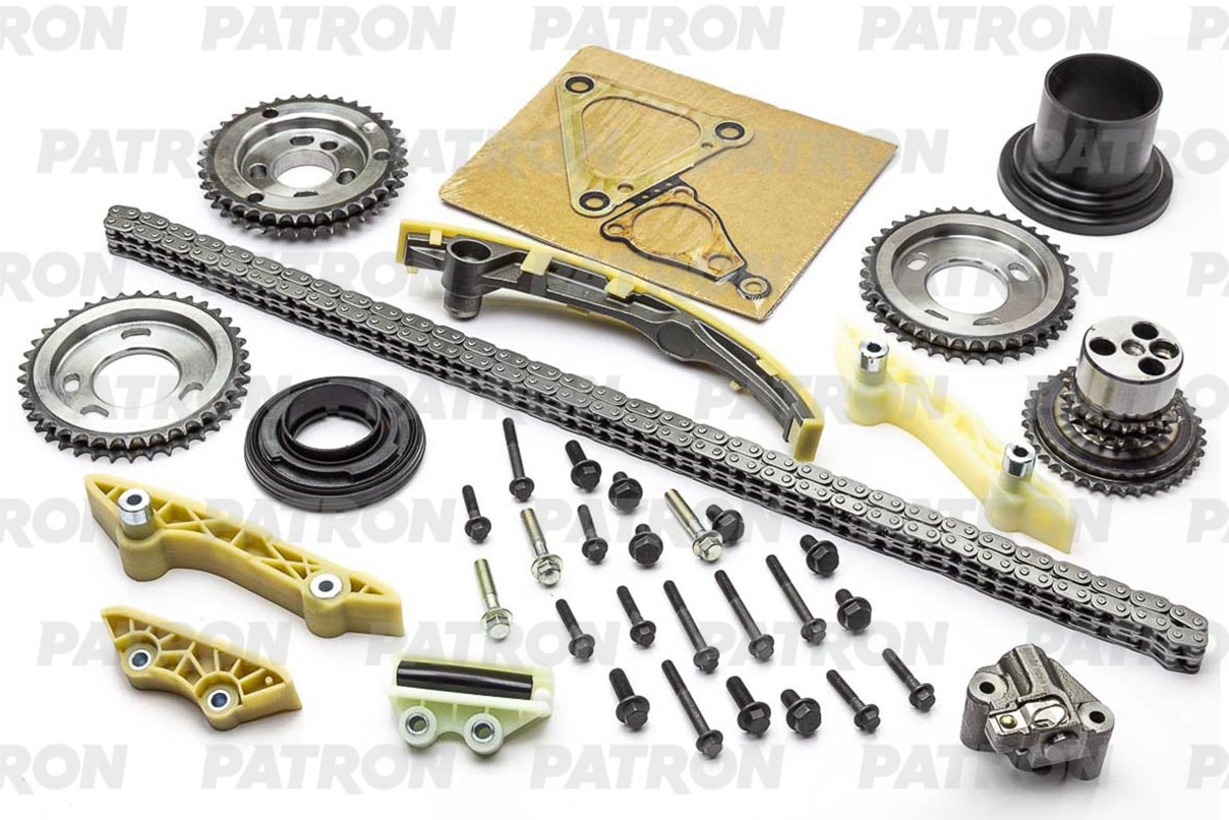 PATRON ptck078 - Комплект цепи ГРМ (Цепь-1, Нат-1, Усп-5, Шест-4, Прокл-1) FORD Transit 2.4D D2FE Duratorq 120HP 00>