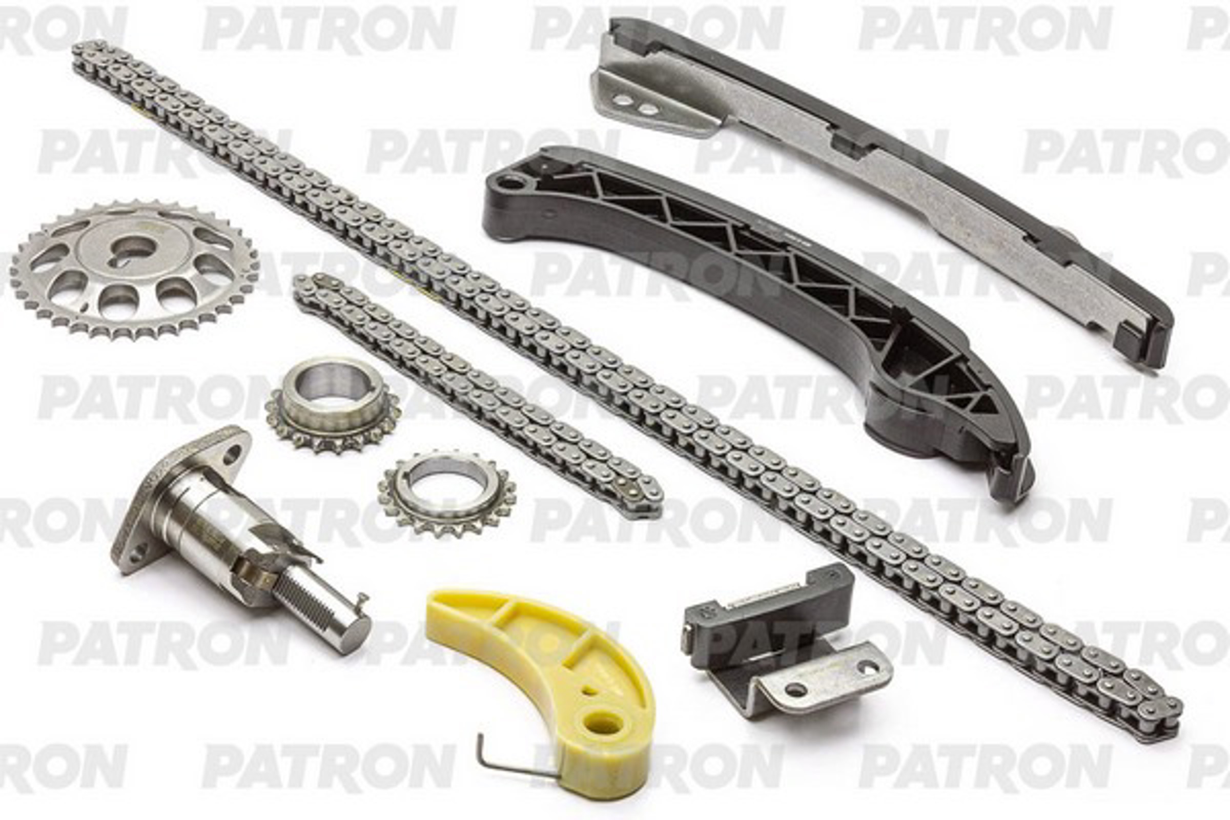 PATRON ptck097 - Комплект цепи ГРМ (Цепь-2, Нат-1, Усп-4, Шест-3) TOYOTA Corolla (E140/E150) /Filder/Axio 1.6i (1ZR-FE) 2006-2012