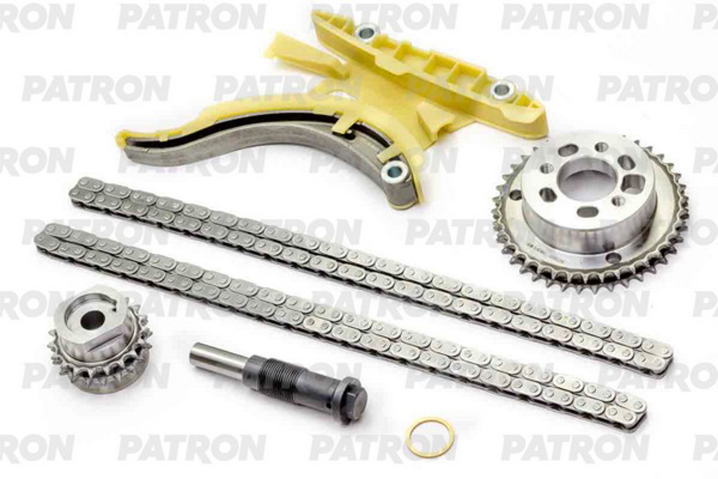PATRON ptck120 - Комплект цепи ГРМ (Цепь-2, Нат-1, Усп-1, Шест-2) FORD: Focus/ Mondeo / Transit Connect 1.8TDCi 2001-
