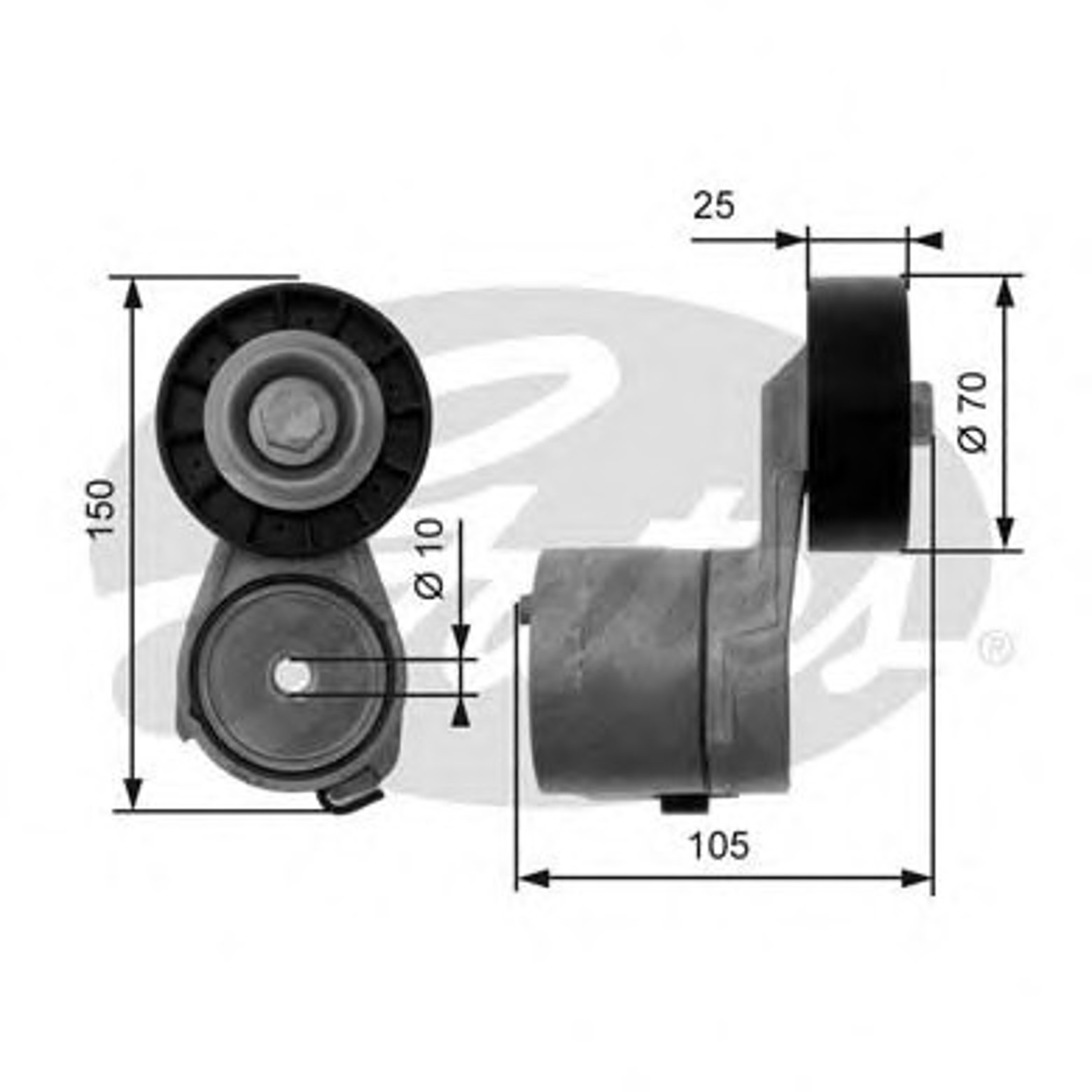 GATES t38369 - Ролик натяжной