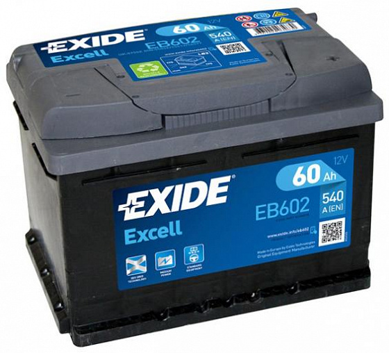 Аккумулятор Exide Excell EB602 (60 A/h), 540A R+