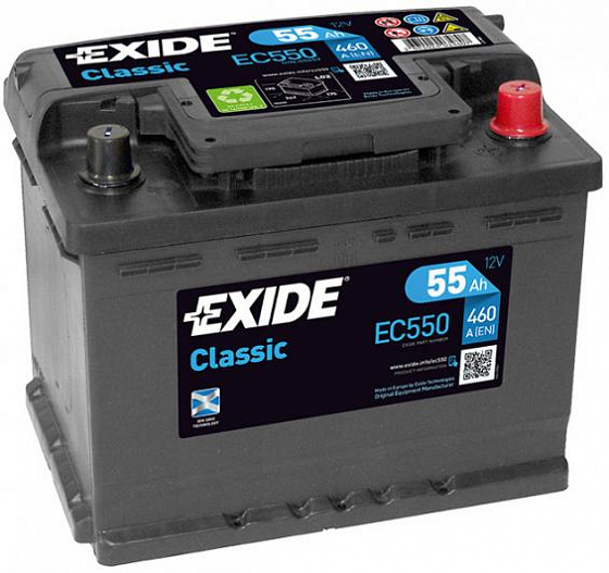 Аккумулятор Exide Classic EC550 (55 A/h), 460A R+