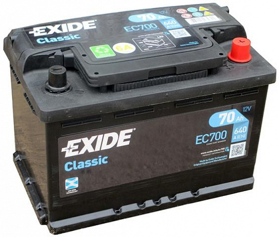 Аккумулятор Exide Classic EC700 (70 A/h), 640A R+