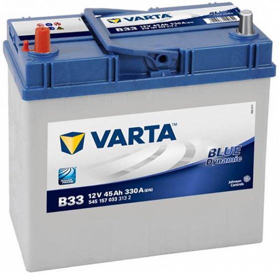 Аккумулятор Varta Blue Dynamic Asia B33 (45 А/h), 330А L+ JIS  тонкие клеммы (545 157 033) 545157033
