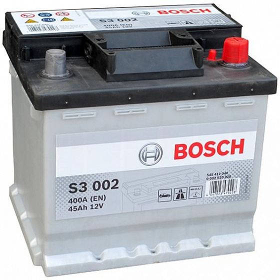 Аккумулятор Bosch S3 002 (45 A/h), 400A R+ (545 412 040)