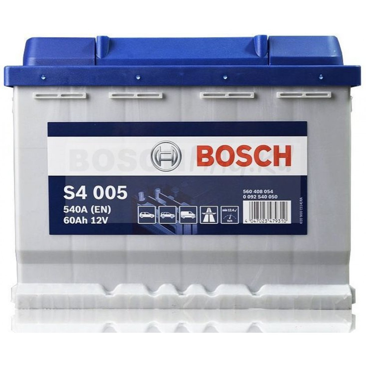 Аккумулятор Bosch S4 005 (60 А/h), 540A R+ (560 408 054)