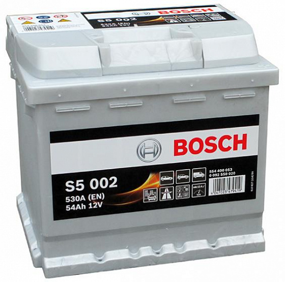 Аккумулятор Bosch S5 002 (54 А/h), 530А R+ (554 400 053)
