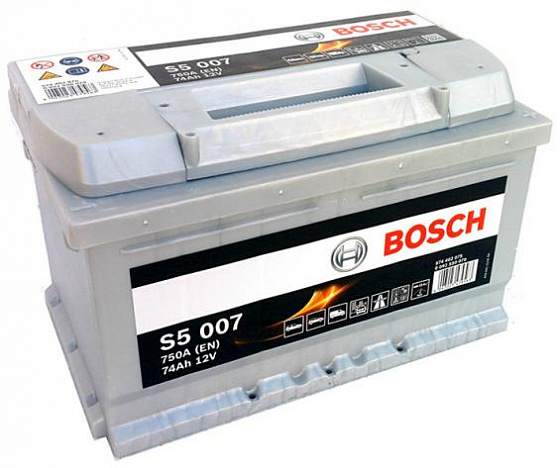 Аккумулятор Bosch S5 007 (74 А/h), 750А R+ (574 402 075)