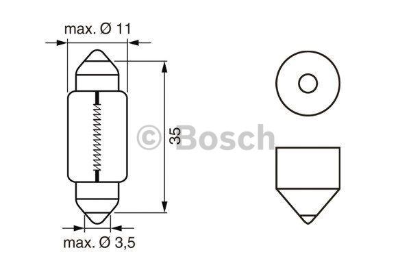 Лампа накаливания C5W 12V 5W (1987302281) Bosch 1 987 302 281