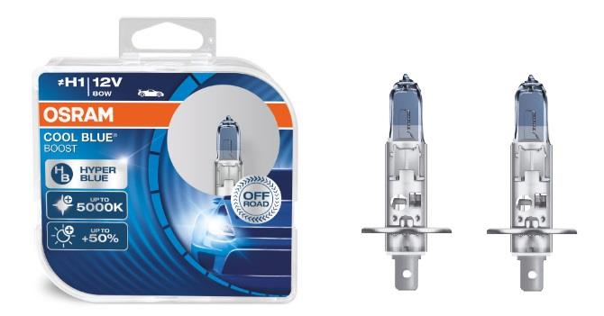 Лампа галогенная Osram Cool Blue Boost H1 12V 80W (2 шт.) (62150CBBHCB) Osram 62150CBB-HCB 62150CBB-HCB