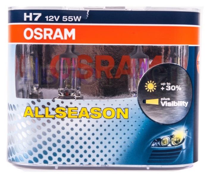 Лампа галогенная Osram Off-Road AllSeason H7 12V 55W (2 шт.) (64210ALLHCB) Osram 64210ALL-HCB