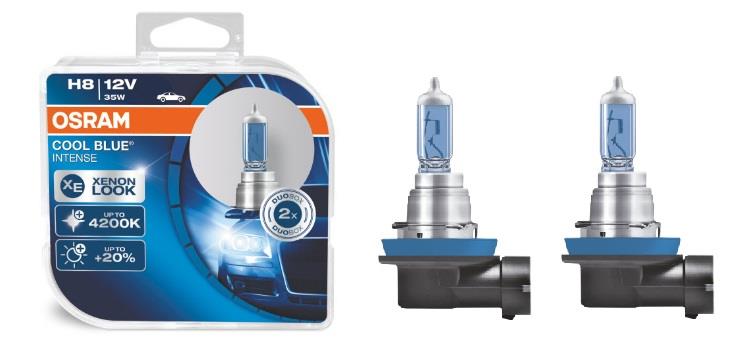 Лампа галогенная Osram Cool Blue Intense +20% H8 12V 35W 4200K (2 шт.) (64212CBIHCB) Osram 64212CBI-HCB
