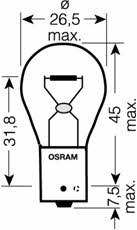 Лампа накаливания желтая PY21W 12V 21W (750702B) Osram 7507-02B