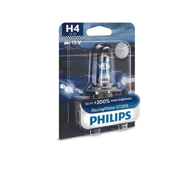 Лампа галогенная Philips RacingVision GT200 +200% H4 12V 60/55W (12342RGTB1) Philips 12342RGTB1 12342RGTB1