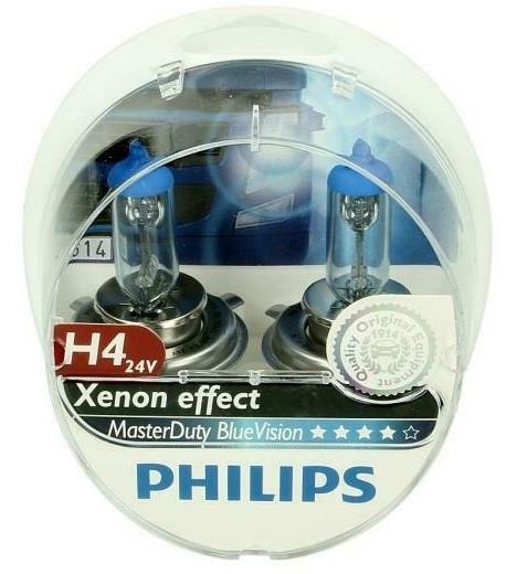 Лампа галогенная Philips MasterDuty BlueVision H4 24V 75/70W (2 шт.) (13342MDBVS2) Philips 13342MDBVS2 13342MDBVS2