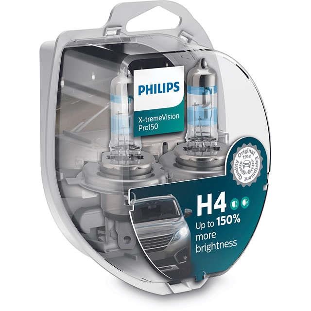 Лампа галогенная Philips X-tremeVision +150% H4 12V 60/55W (2 шт.) (12342XVPS2) Philips 12342XVPS2