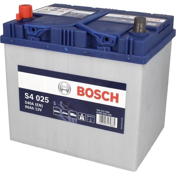 Аккумулятор Bosch S4 025 Asia (60 А/h), 540A L+ (560 411 054)