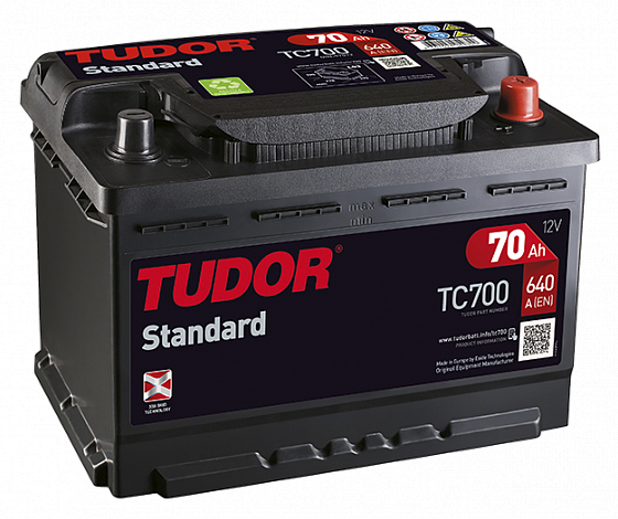 Аккумулятор Tudor Standart TC700 (70 А/ч), 640A R+